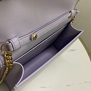 	 CELINE WALLET ON CHAIN MARGO IN SHINY CALFSKIN PURPLE COLOR - 19.5 X 13 X 4CM - 4