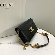 	 CELINE WALLET ON CHAIN MARGO IN SHINY CALFSKIN BLACK COLOR - 19.5 X 13 X 4CM - 6