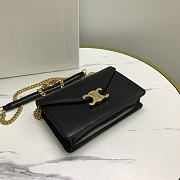 	 CELINE WALLET ON CHAIN MARGO IN SHINY CALFSKIN BLACK COLOR - 19.5 X 13 X 4CM - 5