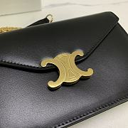 	 CELINE WALLET ON CHAIN MARGO IN SHINY CALFSKIN BLACK COLOR - 19.5 X 13 X 4CM - 3