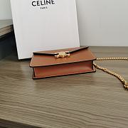 	 CELINE WALLET ON CHAIN MARGO IN SHINY CALFSKIN BROWN COLOR - 19.5 X 13 X 4CM - 4
