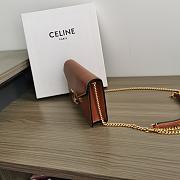 	 CELINE WALLET ON CHAIN MARGO IN SHINY CALFSKIN BROWN COLOR - 19.5 X 13 X 4CM - 5
