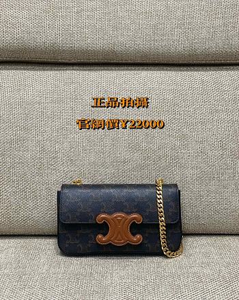 Celine Cuir Triomphe Chain Shoulder Bag Leather - 20.5*11.5*4cm
