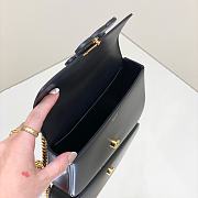 	 Celine Cuir Triomphe Chain Shoulder Bag Leather In Black 01 - 20.5*11.5*4cm - 5