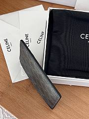 Celine Card Holder Triomphe Canvas and Calfskin Black  10.5×7cm - 3
