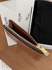 Celine Zipped Card Holder IN Triomphe Canvas and lambskin - 7.5 X 11.5cm - 4