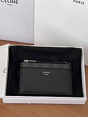 	 Celine Zipped Card Holder IN Triomphe Canvas and lambskin 02 - 7.5 X 11.5cm - 1