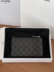 	 Celine Zipped Card Holder IN Triomphe Canvas and lambskin 02 - 7.5 X 11.5cm - 4
