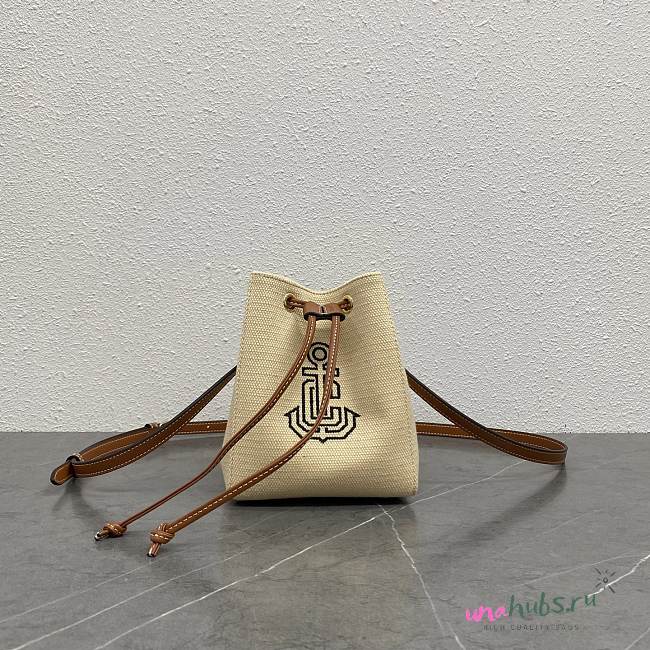 Celine MICRO SAILOR IN Textile with Anchor Embroidery and Calfskin - 13.5x17.5x11cm - 1