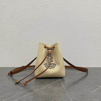 Celine MICRO SAILOR IN Textile with Anchor Embroidery and Calfskin - 13.5x17.5x11cm