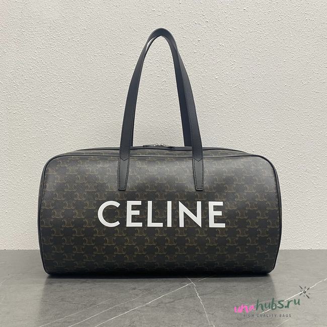 Céline Duffle Bag in Triomphe Canvas with Celine Print - 45×23×17CM - 1