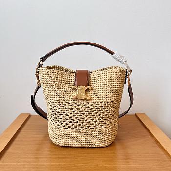 Celine Raffia Bucket Bag - 16-19-12cm