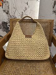 CELINE CABAS TRIANGLE IN RAFFIA AND CALFSKIN - 45 X 23 X 6cm - 3