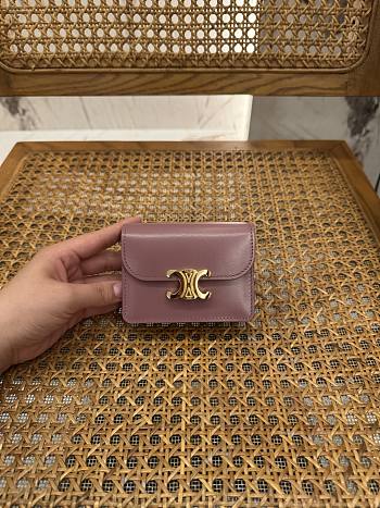 Celine Triomphe Purse In Pink - 10.5 X 8.5 X 3cm