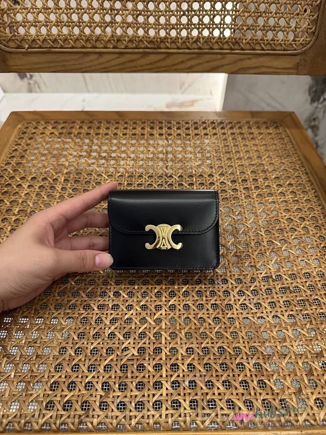	 Celine Triomphe Purse In Black - 10.5 X 8.5 X 3cm - 1