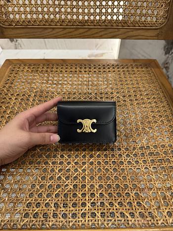 	 Celine Triomphe Purse In Black - 10.5 X 8.5 X 3cm
