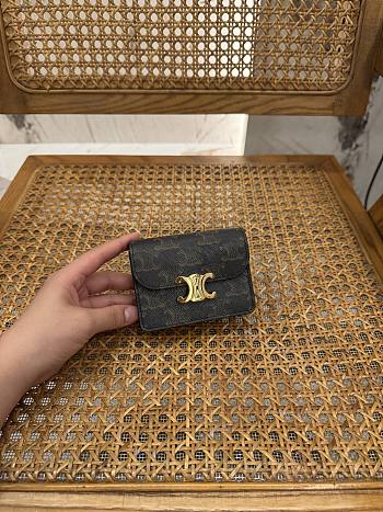 	 Celine Triomphe Purse In Brown - 10.5 X 8.5 X 3cm