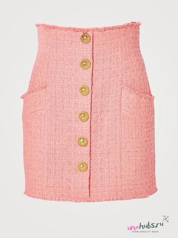 Balmain High-Waisted Tweed Mini Skirt - 1