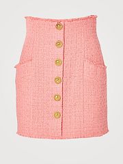 Balmain High-Waisted Tweed Mini Skirt - 1