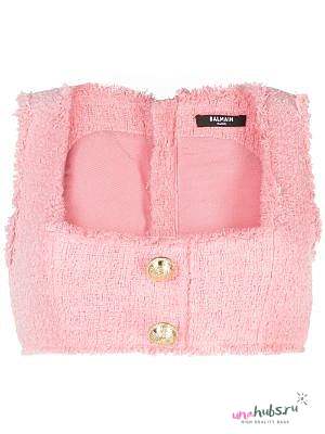 Balmain Pink Tweed Top - 1