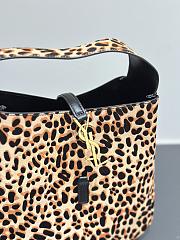 YSL Le5 À7 SuedeLeopa Supple Small In Pony Hair Leather Beige Black - 23×22×8.5cm - 6