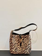 YSL Le5 À7 SuedeLeopa Supple Small In Pony Hair Leather Beige Black - 23×22×8.5cm - 3