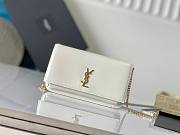 YSL CASSANDRE PHONE HOLDER IN SMOOTH WHITE LEATHER - 18x11x2cm - 1