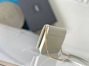 YSL CASSANDRE PHONE HOLDER IN SMOOTH WHITE LEATHER - 18x11x2cm - 6