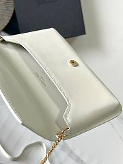 YSL CASSANDRE PHONE HOLDER IN SMOOTH WHITE LEATHER - 18x11x2cm - 4