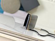 	 YSL CASSANDRE PHONE HOLDER IN SMOOTH BLACK LEATHER - 18x11x2cm - 6