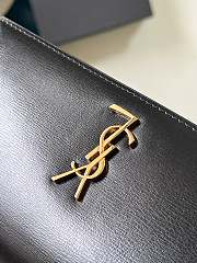 	 YSL CASSANDRE PHONE HOLDER IN SMOOTH BLACK LEATHER - 18x11x2cm - 2