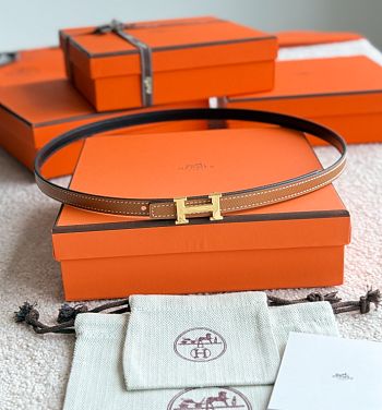 Hermes Mini belt H buckle Reversible leather 13mm