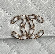 CHANEL FLAP PHONE HOLDER WITH CHAIN I CAVIAR LIGHT BLUE -  19x10x4.5cm - 3