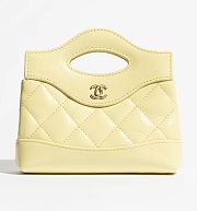 Chanel Clutch With Chain Lambskin Light Yellow -  12 x 13 x 4cm - 1