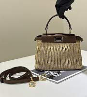 Fendi Peekaboo Fabric Brown - 23x11x18 - 1