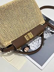 Fendi Peekaboo Fabric Brown - 23x11x18 - 3