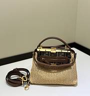 Fendi Peekaboo Fabric Brown - 23x11x18 - 4
