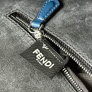 Fendi Large Rectangular Chain Strap Shoulder Bag In Blue  - 40x7x18.5cm - 4