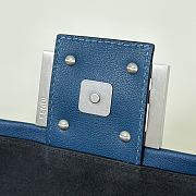 Fendi Large Rectangular Chain Strap Shoulder Bag In Blue  - 40x7x18.5cm - 3