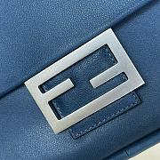 Fendi Large Rectangular Chain Strap Shoulder Bag In Blue  - 40x7x18.5cm - 2