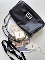 	 Fendi Large Rectangular Chain Strap Shoulder Bag In Black - 40x7x18.5cm - 4