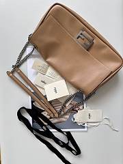 	 Fendi Large Rectangular Chain Strap Shoulder Bag In Brown - 40x7x18.5cm - 3