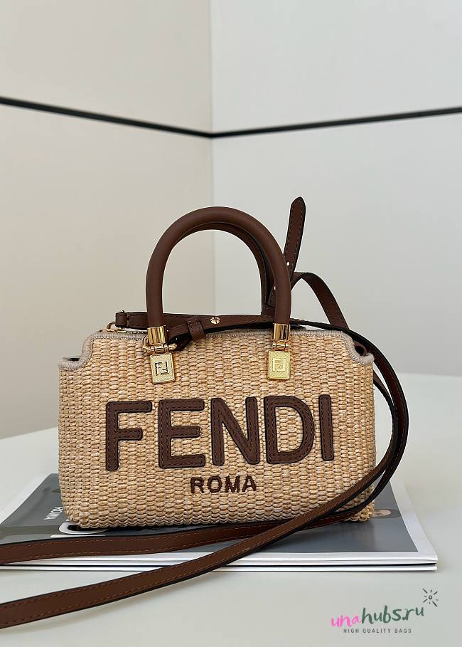 Fendi By The Way Boston Farbic Brown - 20x9x12cm - 1