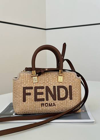 Fendi By The Way Boston Farbic Brown - 20x9x12cm