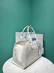 Prada Tan/White Medium linen blend and leather tote bag - 35x22.5x18 - 2