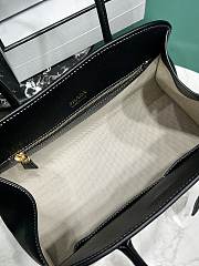 	 Prada Black/White Medium linen blend and leather tote bag - 35x22.5x18 - 3