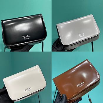 Prada logo-stamp brushed leather bag 