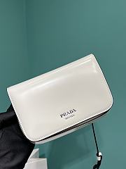 Prada logo-stamp brushed leather bag  - 5