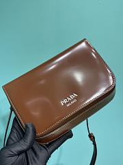 Prada logo-stamp brushed leather bag  - 4