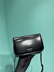 Prada logo-stamp brushed leather bag  - 3